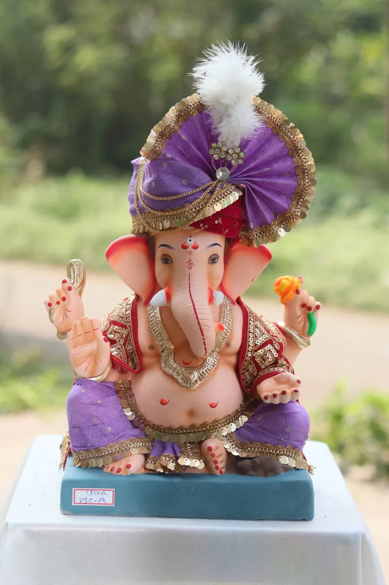 Purple Pagdi Ganpati, 15 in Ganpati idol